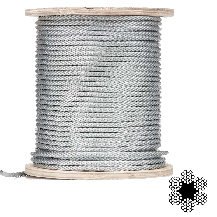 apro 8мм din 3055 (6x7) бухта 100м трос оцинкований