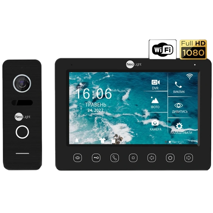neolight neokit hd wf b/black (kappa+ hd wf + prime fhd) комплект відеодомофона