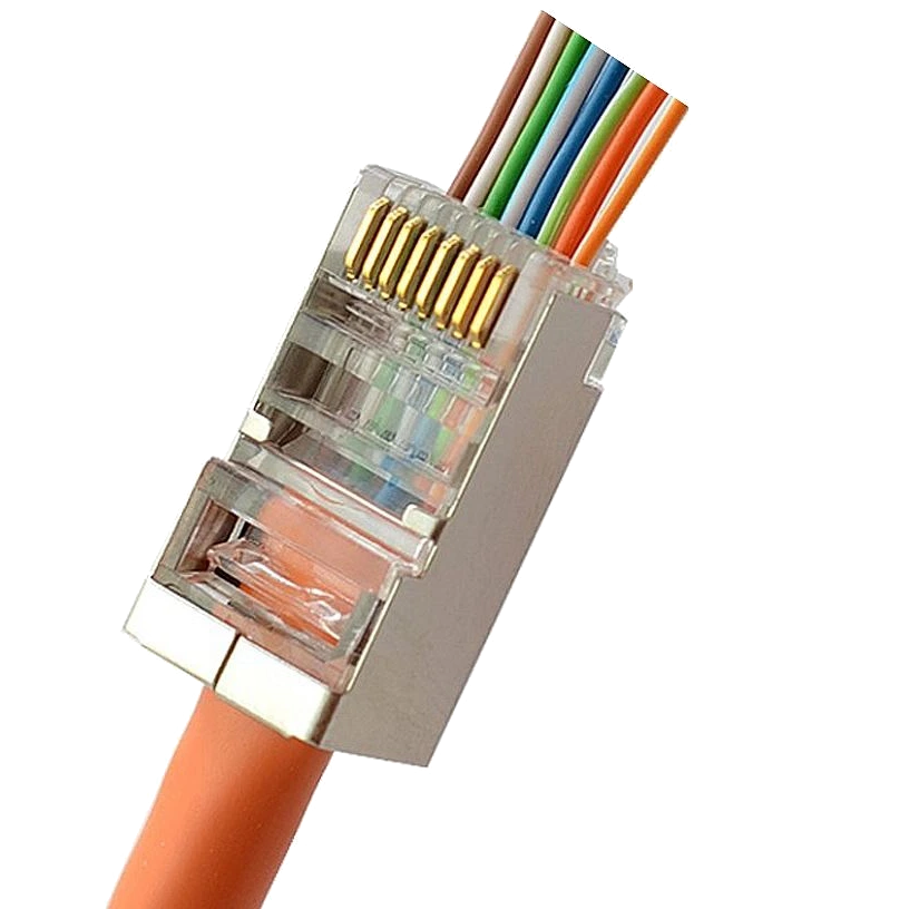 kingda rj45 stp кат. 5e конектор з наскрізними отворами