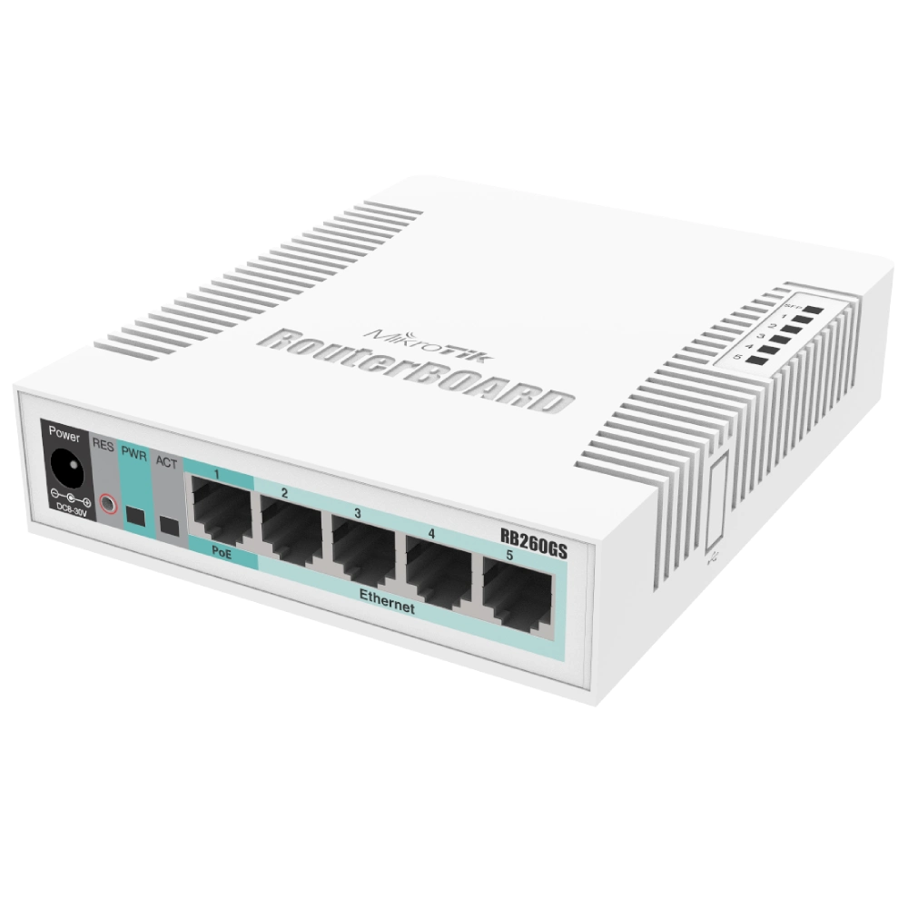 mikrotik rb260gs (css106-5g-1s) комутатор 5 портів керований