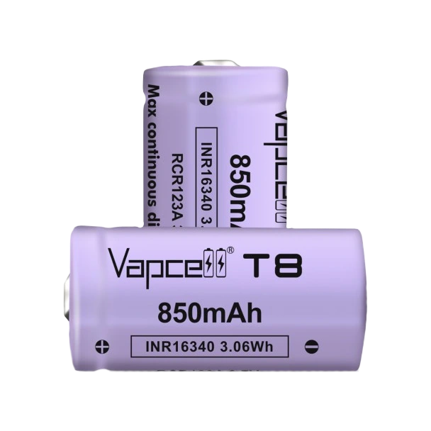 vapcell t8 inr16340 (cr123a) 850 mah 3a, li-ion акумулятор