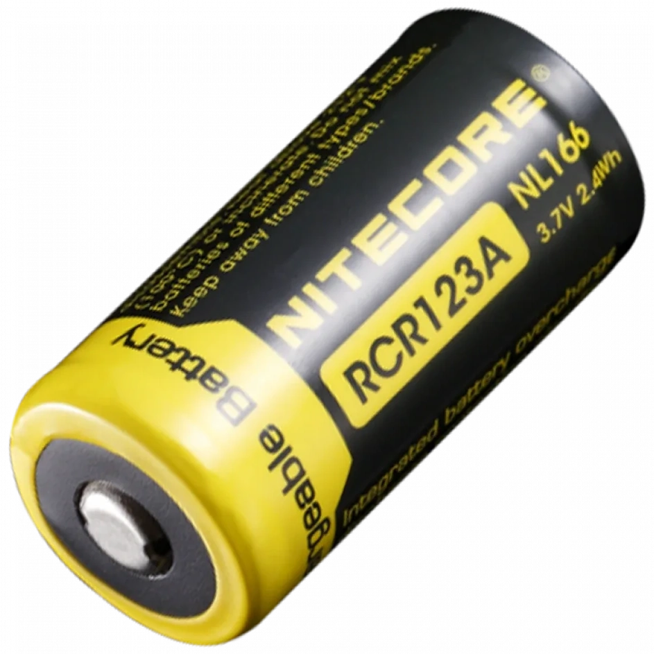nitecore nl166 3.7v (650mah) акумулятор літієвий 16340 (rcr123a)