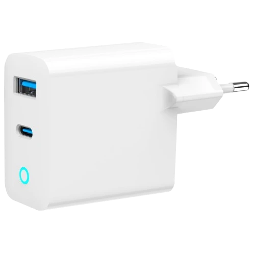 gembird ta-uc-pdqc45l-w-01 (usb-a + type-c) мережевий зарядний пристрій