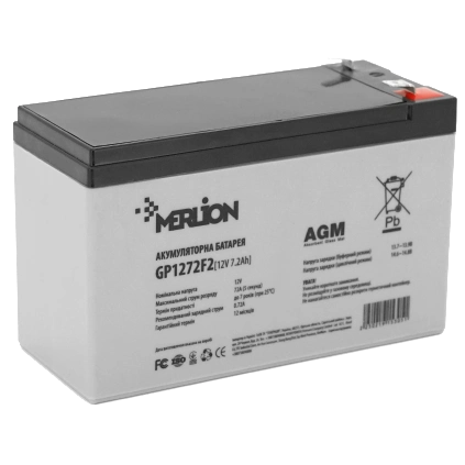 merlion agm gp1272f2 12v 7.2ah акумуляторна батарея