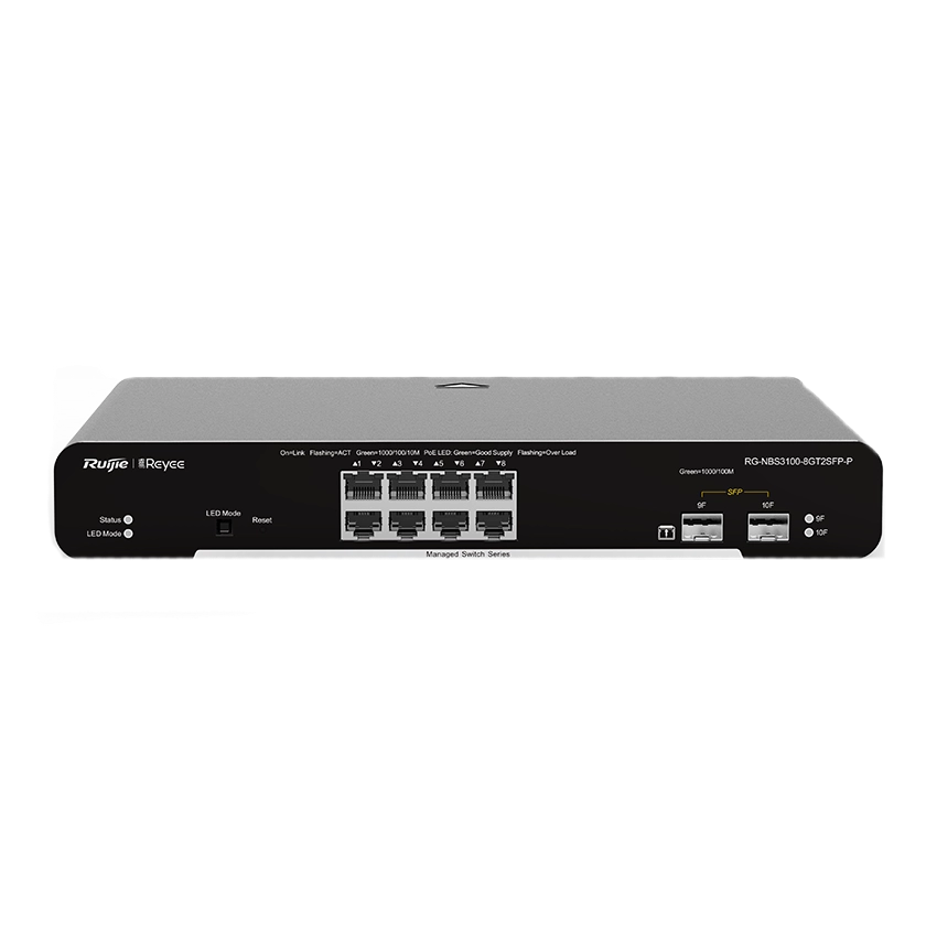 ruijie rg-nbs3100-8gt2sfp-p 8-портовий гігабітний l2 керований комутатор poe