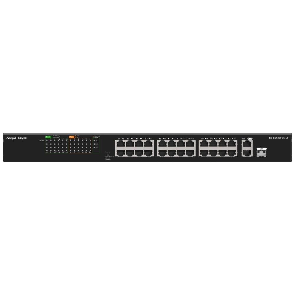 ruijie reyee rg-es126fgs-lp poe комутатор 26 портів некерований