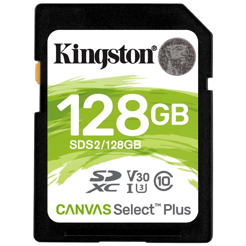 kingston 128gb sdxc canvas select plus 100r c10 uhs-i u3 v30 модуль флеш-пам'яті