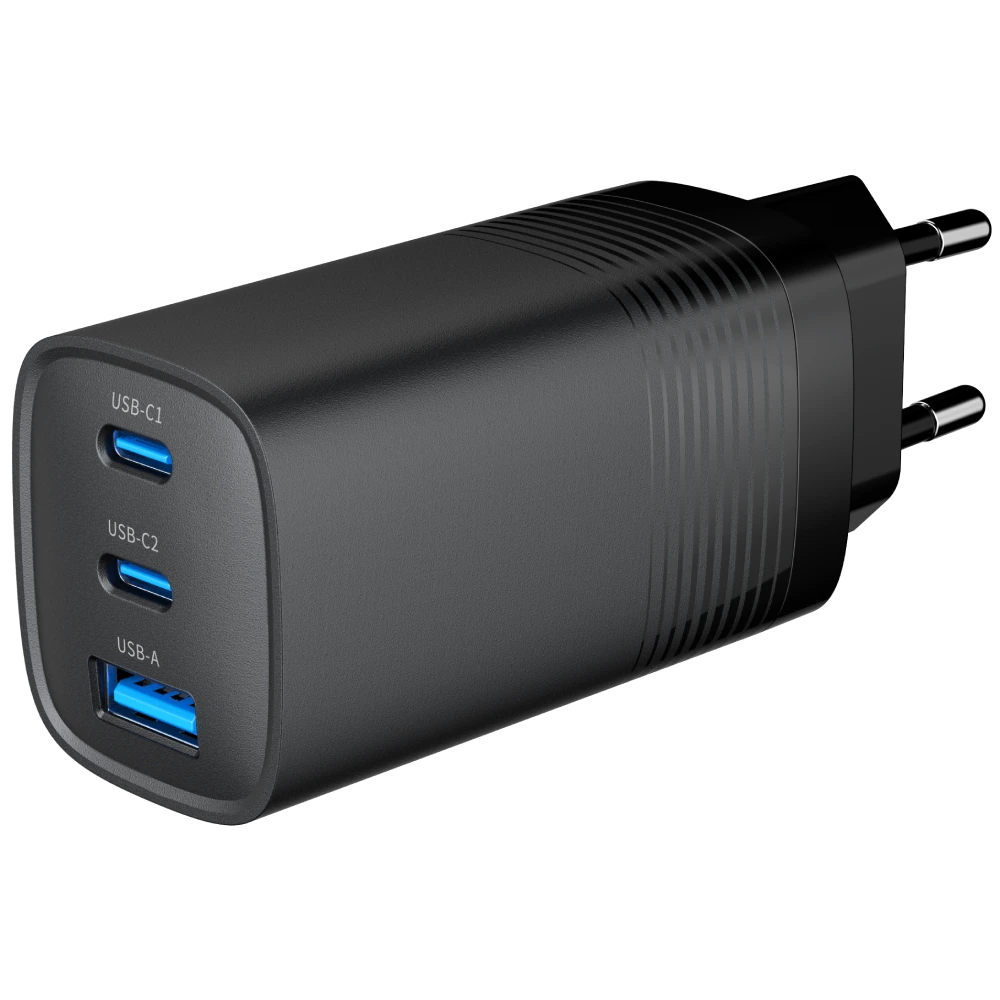 gembird ta-uc-pdqc65-01-bk (usb type a + usb type c) мережевий зарядний пристрій