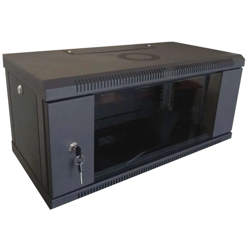 hypernet wmnc-4u-flat-ac-black 4u 600x450 шафа коммутаційна настінна розбірна чорна