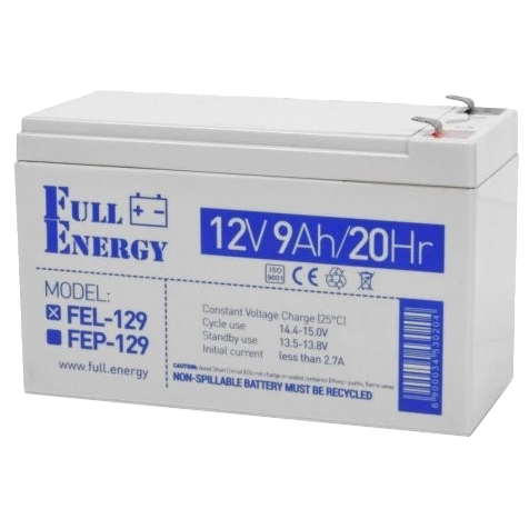 full energy fel-129 9а•г 12в гелева свинцево-кислотна акумуляторна батарея