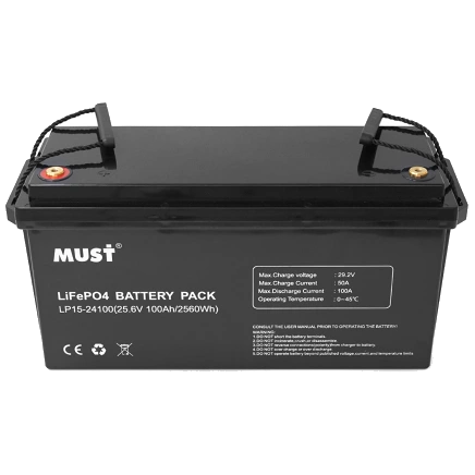 must lp15-24100 25.6в 100а•г літієва акумуляторна батарея