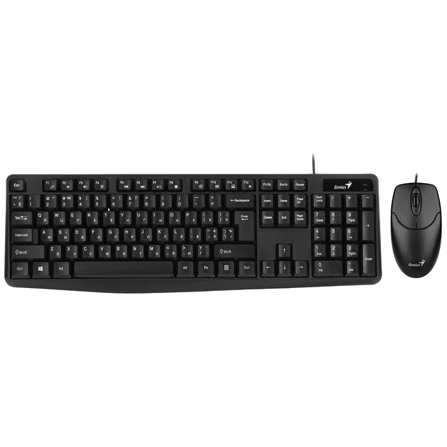 genius km-170 black ukr (31330006409) комплект (клавіатура + миша)