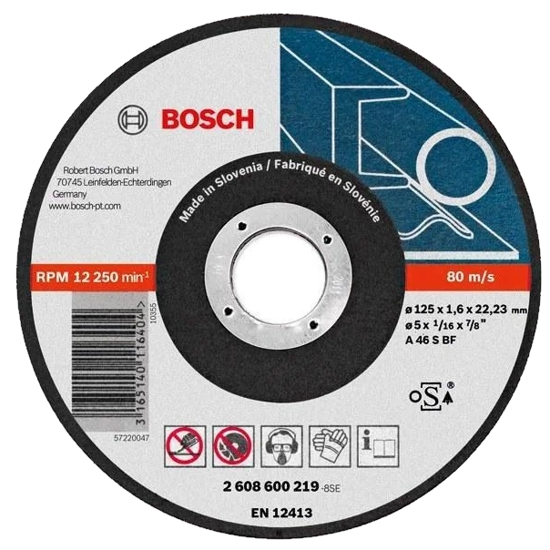 bosch 125 x 1.6 мм (2608600219) відрізний круг для металу