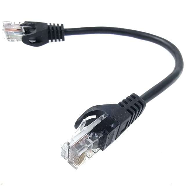 5е utp rj45 0.25м патч-корд литий чорний