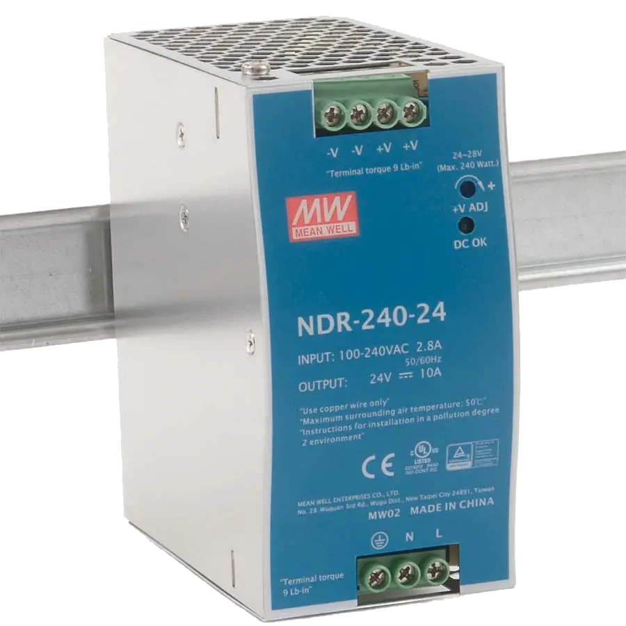 mean well ndr-240-24 24в 10а на din-рейку блок живлення