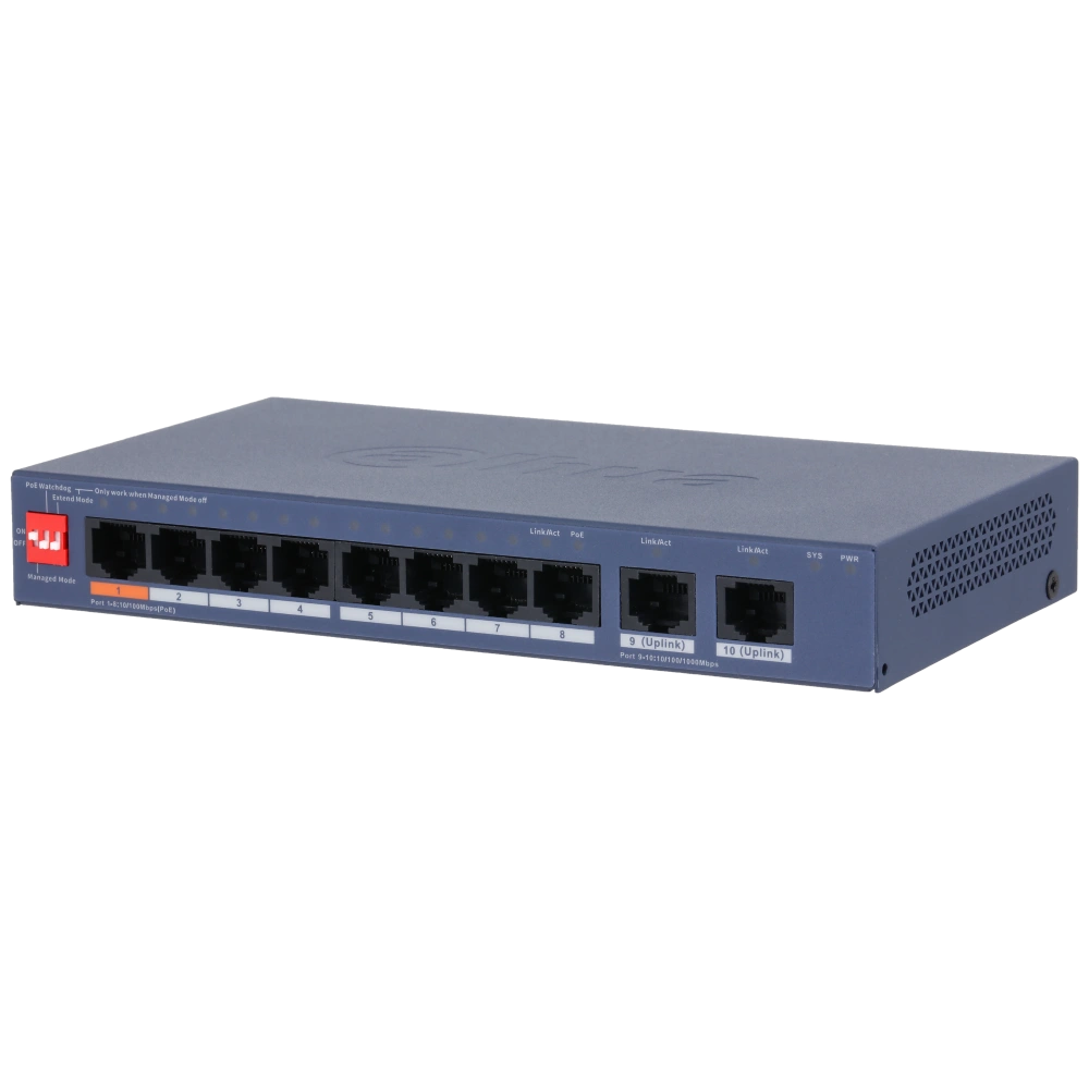 dahua dh-cs4010-8et2gt-60 комутатор 8 портів керований