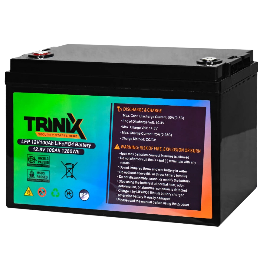 trinix lifepo4 100 ah 12v акумуляторна батарея