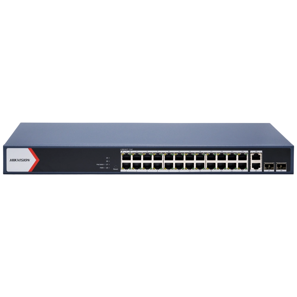 hikvision ds-3e1528p-ei/m poe комутатор 28 портів керований