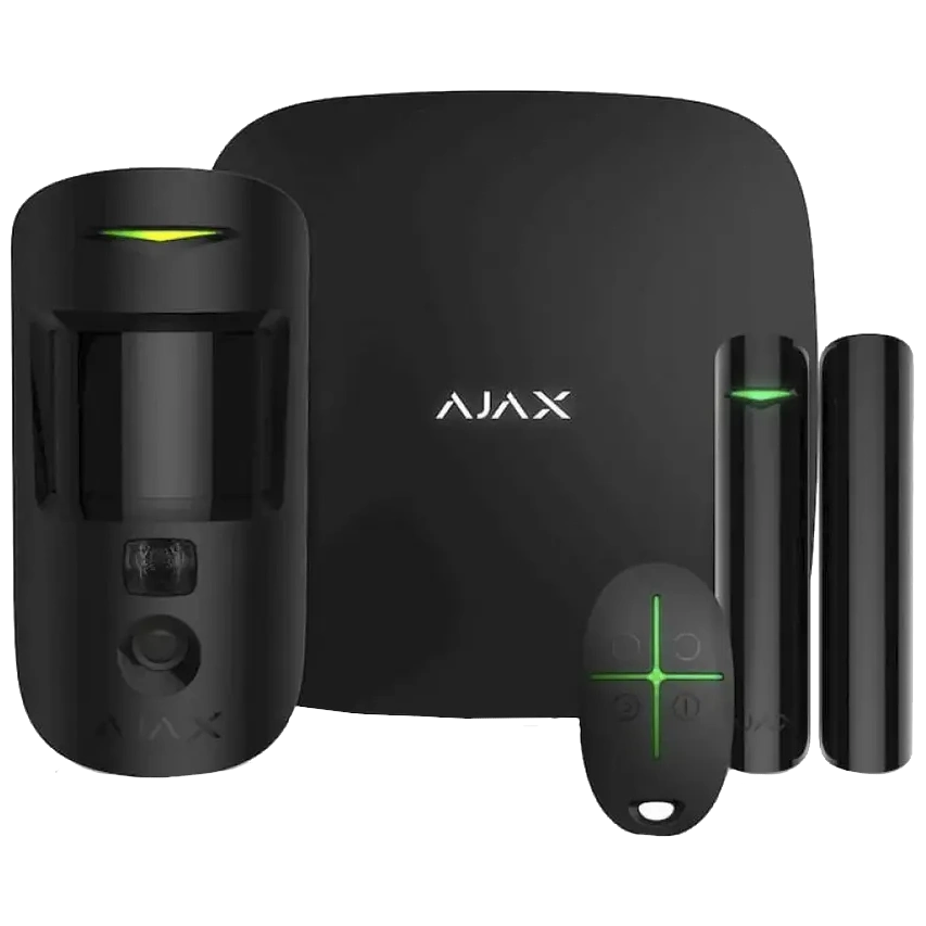 ajax starterkit cam plus hdr (8eu) ua black охоронної сигналізації комплект
