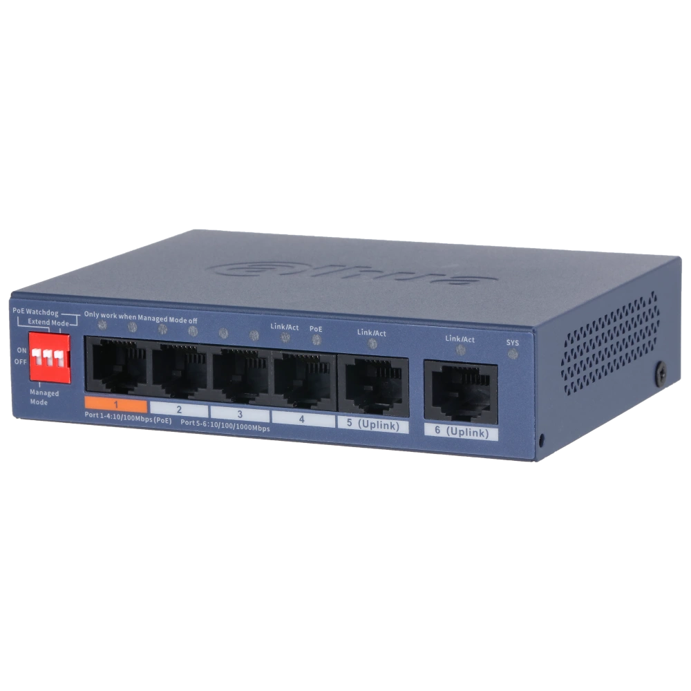 dahua dh-cs4006-4et2gt-60 poe комутатор 6 портів керований