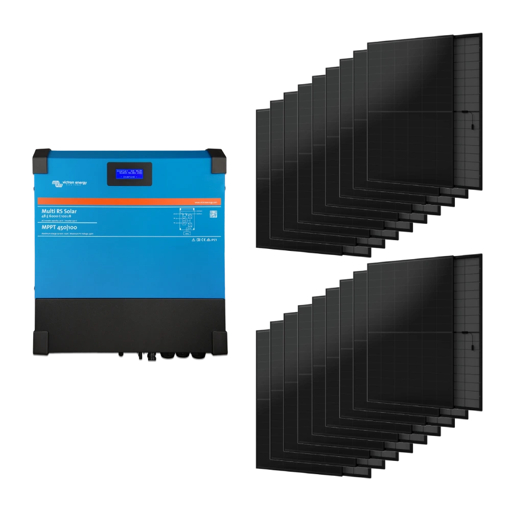 victron energy multi rs solar 48/6000/100-450/80 + aiko a445-mah54mb 5.3 квт система автономного живлення однофазна