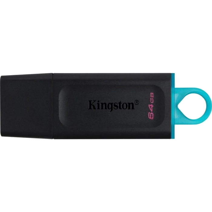kingston 64gb usb3.2 gen 1 datatraveler exodia (black + teal) usb флеш накопичувач