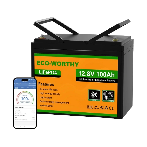 eco-worthy lifepo4 12v 100ah bluetooth акумуляторна батарея
