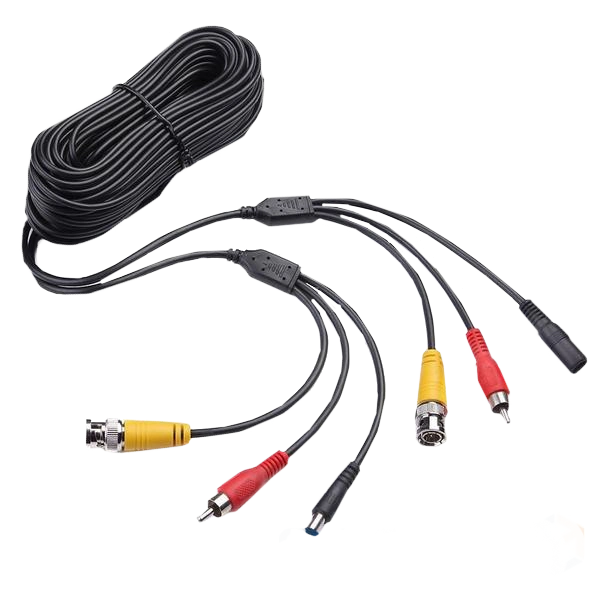 nc + dc + av 10m патчкорд комбінований коаксіальний + живлення + звук, чорний