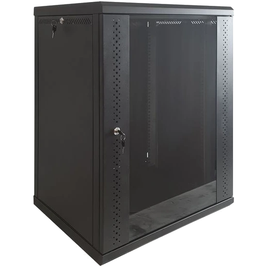 eserver 15u 600х500х773 скло, чорна шафа