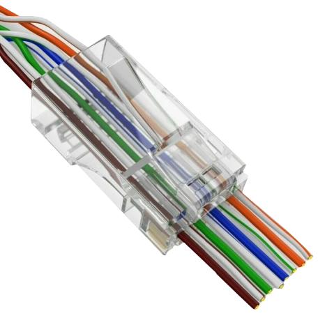 rj-45 8p8c utp cat-5 (50 шт/уп.) для наскрізного підключення конектор merlion