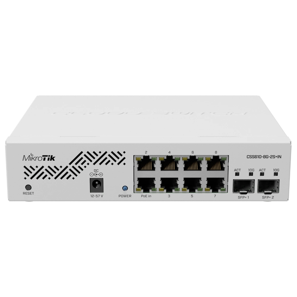 mikrotik css610-8g-2s+in комутатор 8 портів керований
