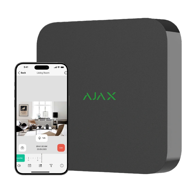 ajax nvr (16ch) (8eu) black відеореєстратор