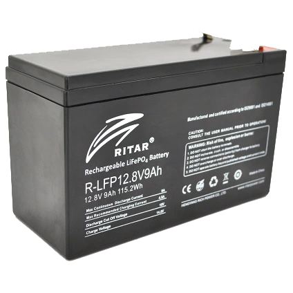 ritar lifepo4 12.8в 9а•г літієва акумуляторна батарея