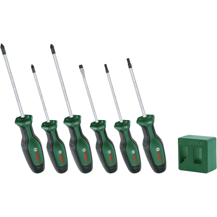 bosch (1600a02w7l) ph/pz/sl/torx 6 шт + намагнічувач набір викруток