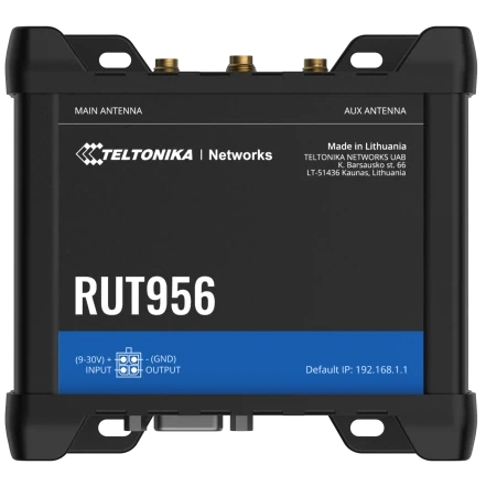 teltonika rut956 з 4g lte, wi-fi, rs-232, rs-485 промисловий стільниковий маршрутизатор