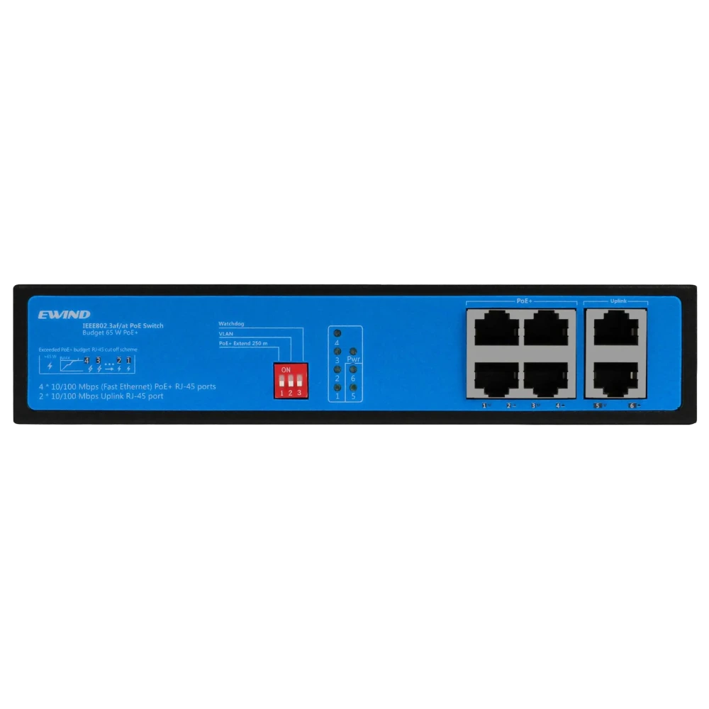 ewind ew-s1906cf-ap poe комутатор 6 портів некерований