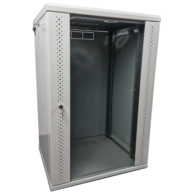 eserver 15u 600х500х773 скло, сіра шафа