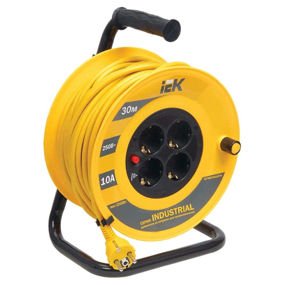 iek подовжувач-катушка 4гн 30м з/к ук30 т/з (3х1,5мм2) ip44