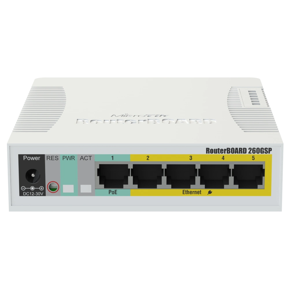 mikrotik rb260gsp (css106-1g-4p-1s) poe комутатор 5 портів керований