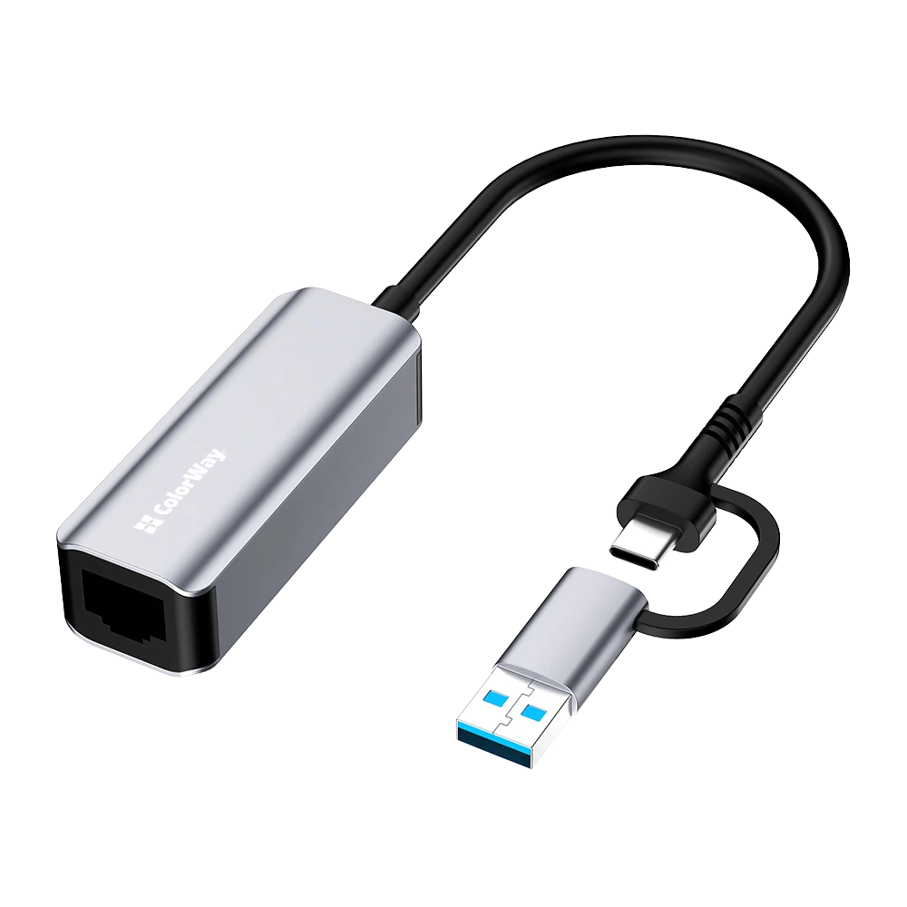 colorway cw-ad-crg usb-a/usb-с 3.0 - rj45 gigabit ethernet адаптер мережевий