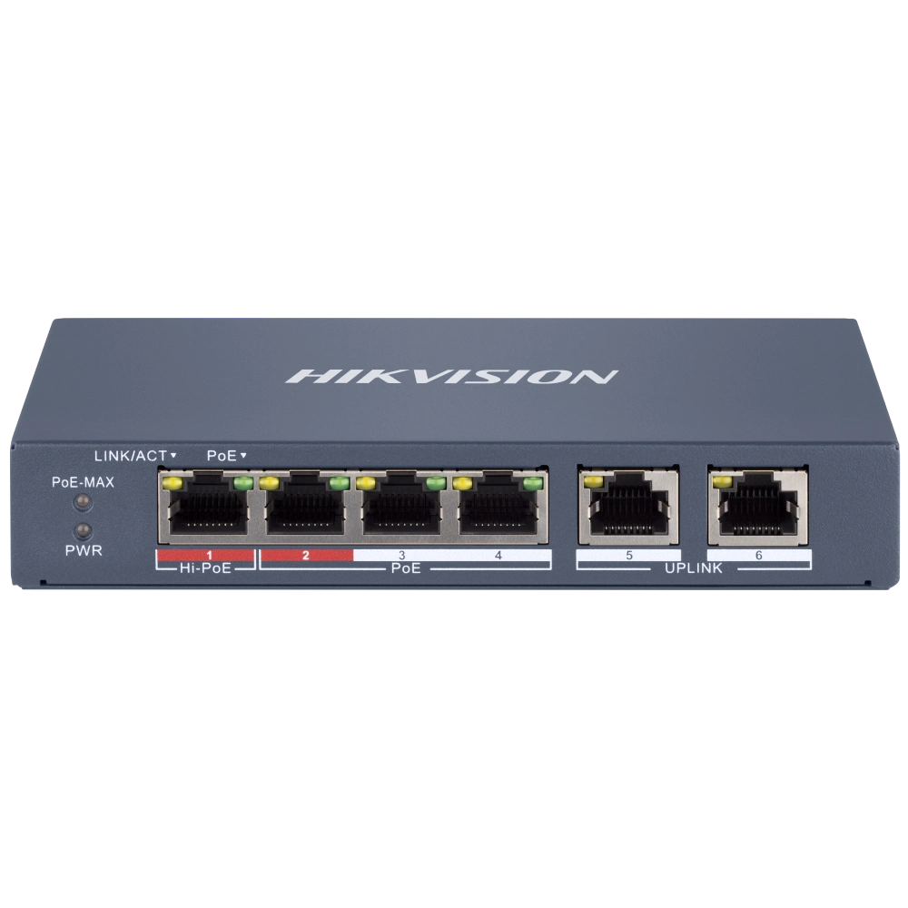 hikvision ds-3e1106hp-ei комутатор 6 портів керований