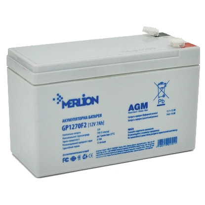 merlion agm gp1270f2 12в 7а•г акумуляторна батарея