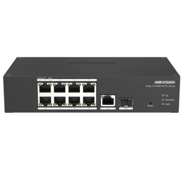hikvision ds-3t1310p-si/hs poe комутатор 10 портів керований