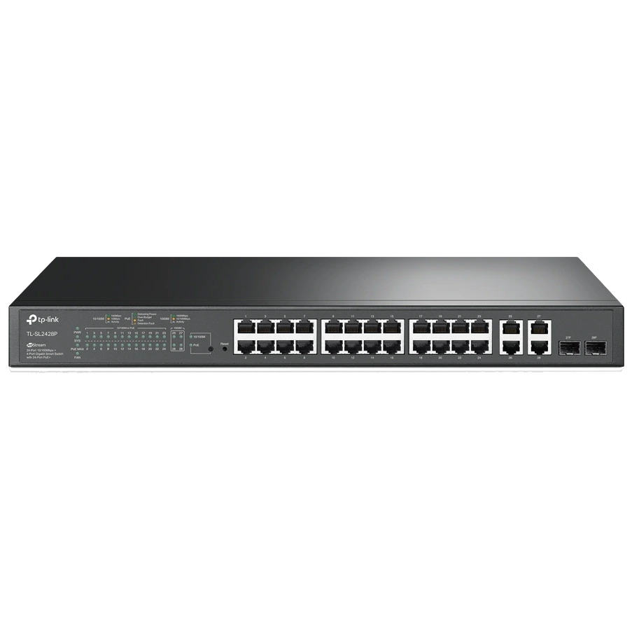 tp-link tl-sl2428p poe+ комутатор 24 порти керований
