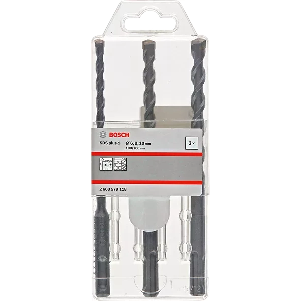 bosch sds plus-1 6/8/10x160мм набір бурів по бетону