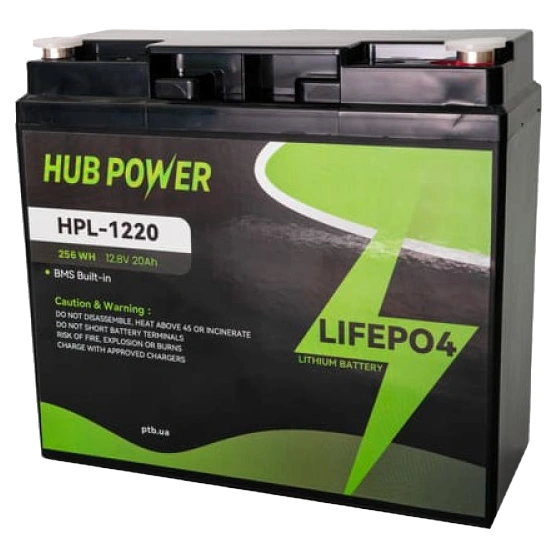 hub power hpl-1220 lifepo4 12в/20а•г акумуляторна батарея