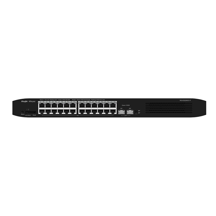 ruijie rg-es226gc-p 26-портовий гігабітний інтелектуальний poe комутатор