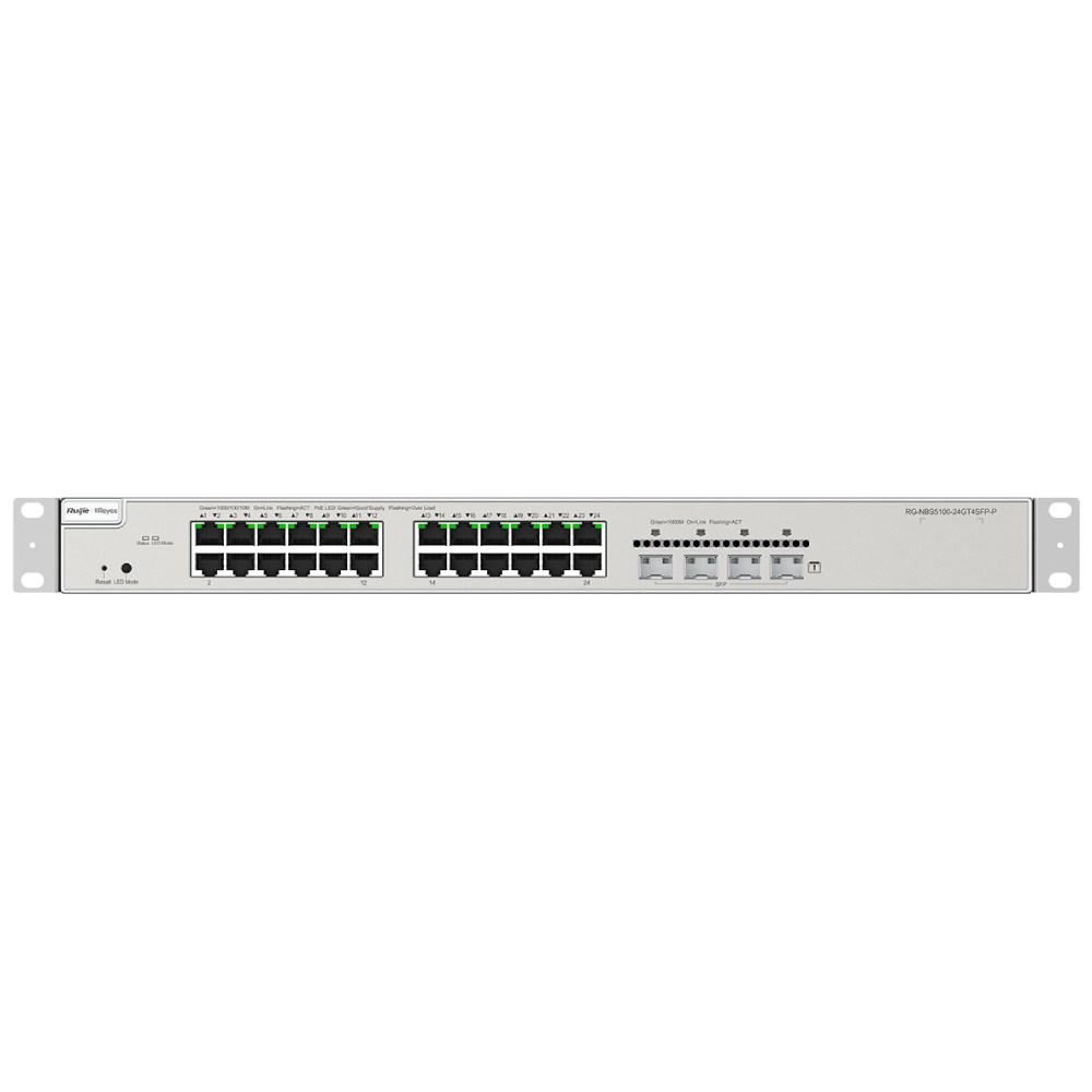 ruijie reyee rg-nbs5200-24gt4xs-p l3 poe комутатор 24 порти керований