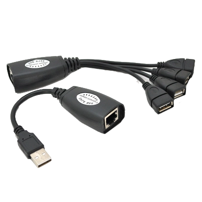 rj-45 to am + rj-45 to 4xaf 50 м подовжувач usb 2.0 сигналу f/utp