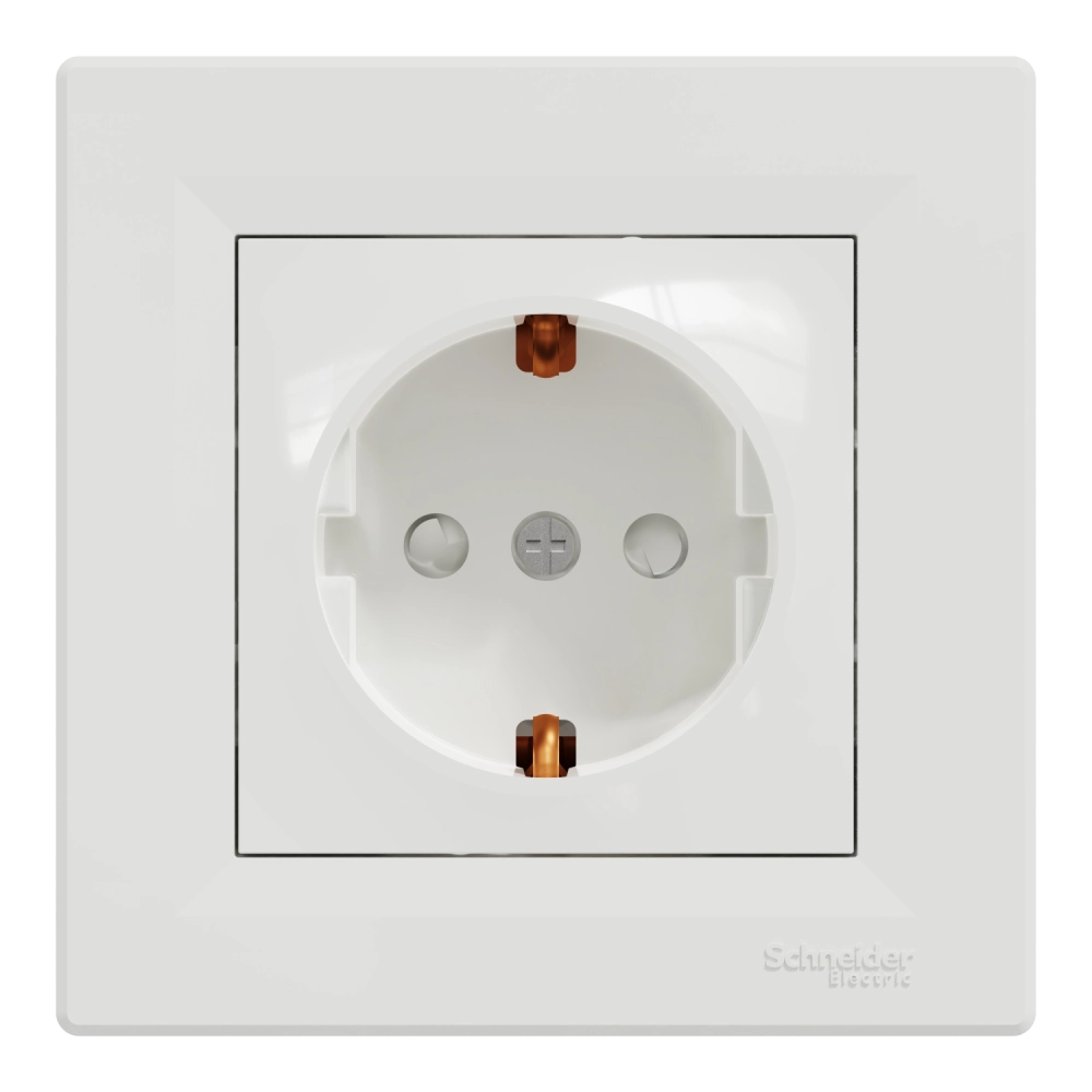 schneider electric asfora eph2900221 розетка одинарна із заземленням і шторкою